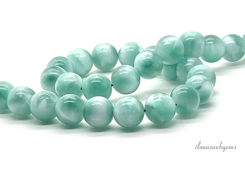 Green Angelite beads round approx. 12mm