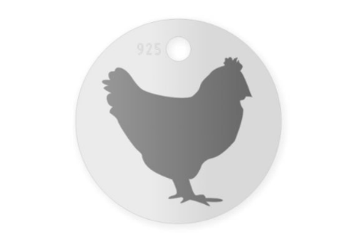 340 stuks Sterling zilver Labels Kip design