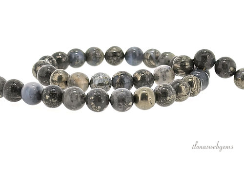 Pyrite in mother rock beads around 6mm