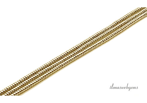 Hematite round beads warm gold about 2x1mm