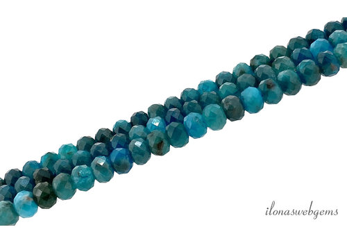 Apatite beads faceted rondelle approx. 6x4mm A-quality cut