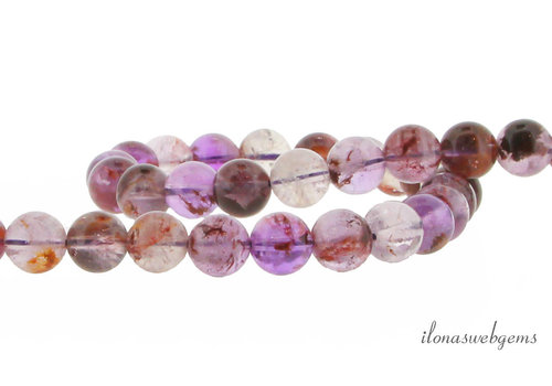 Super seven quartz kralen rond ca. 4mm