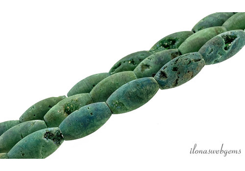 Druzy Agate bead barrel approx. 11x8mm (green)