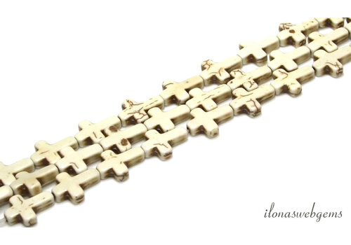 Howlite crosses approx. 16x12x4mm