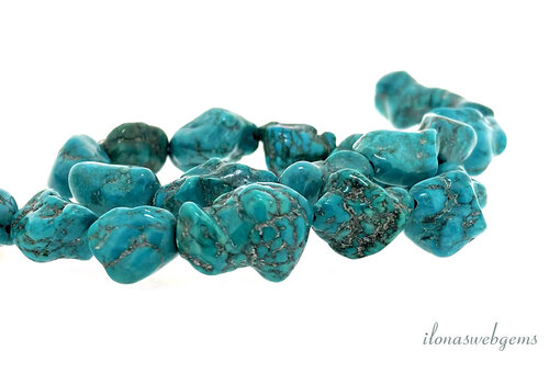 Howlite beads nuggets turquoise about 18x13x9mm