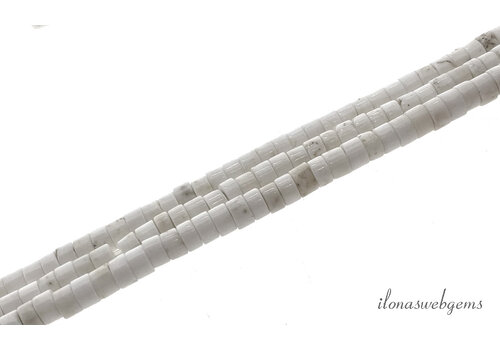 Howlite Heishi beads approx. 4x2mm