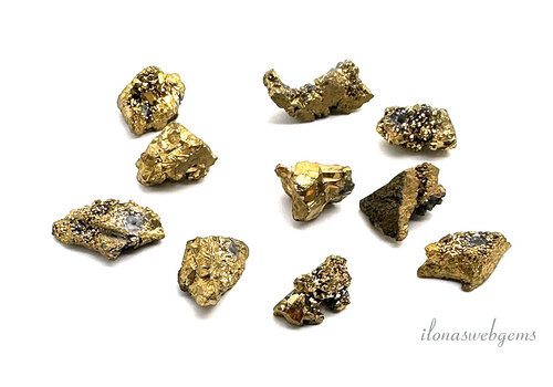 1 stuk Druzy Agaat hangertje goudkleurig (groot) ca. 15-20mm