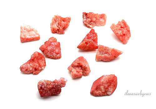 1 stuk Druzy Agaat hangertje rood (klein) ca. 10-14mm