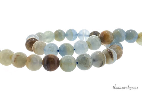 Blauwe Calciet kralen rond ca. 6mm