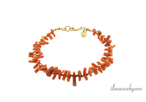 Coral-Gold filled bracelet