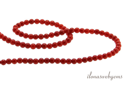 Red coral beads 'Corallium Rubrum' round approx. 2.5mm