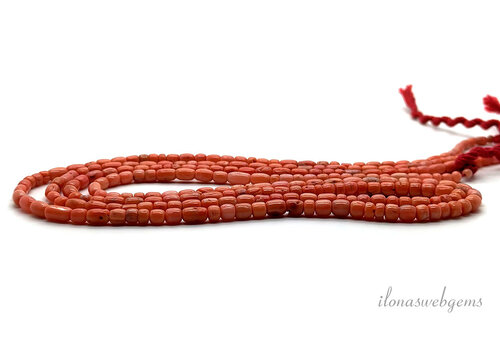 Red coral beads 'Corallium Rubrum' approx. 2.5-4mm