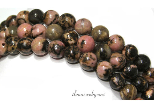 Rhodonite beads around approx. 4mm