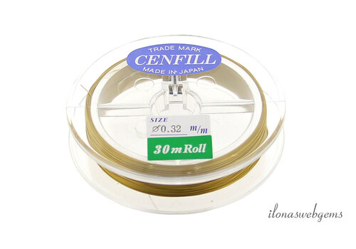 1 Meter Cenfill Edelstahl beschichteter Faden Gold 0,32 mm (7 Fäden)