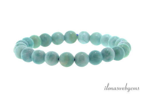 Larimar kralen armband ca. 7mm