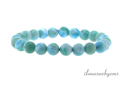 Larimar kralen armband ca. 10mm