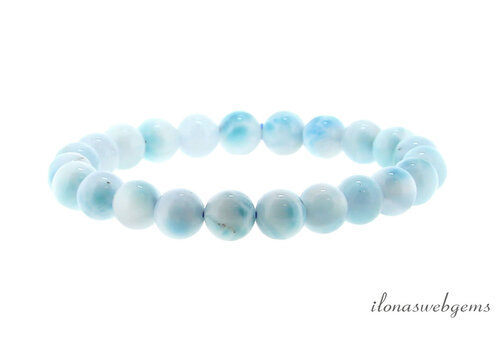 Larimar kralen armband ca. 8mm