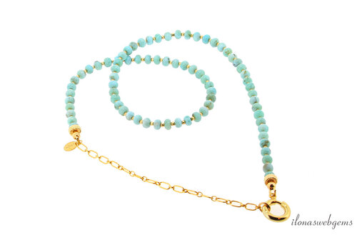 Halskette mit Larimar und Gold Filled Spacern