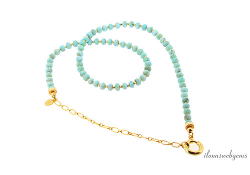 Necklace with Larimar and Gold Filled spacers