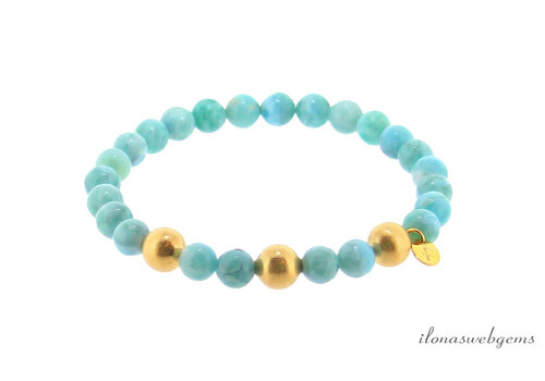 Larimar-Armband mit goldgefüllten Abstandshaltern