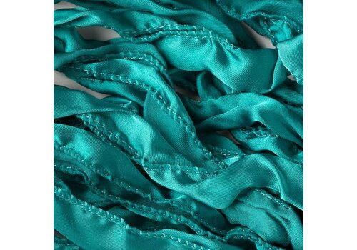 Silk ribbon approx. 100x 3cm - Teal