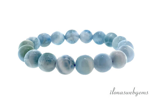 Larimar beaded bracelet approx. 11mm