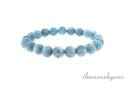 Larimar kralen armband ca. 9mm