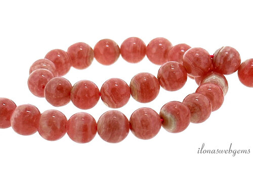 Rhodochrositperlen rund ca. 8mm A Qualität