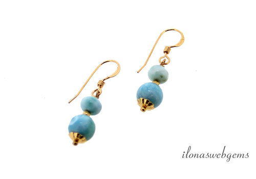 Inspiration: Goldfilled ear hooks with Larimar