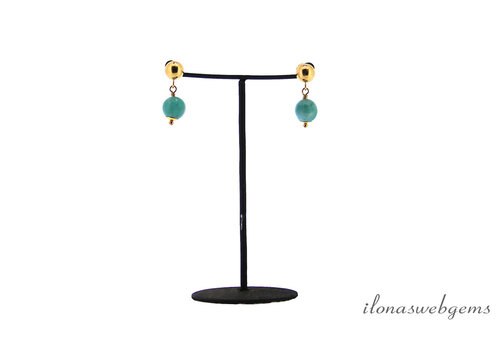 Inspiration: Goldfilled stud earrings with Larimar