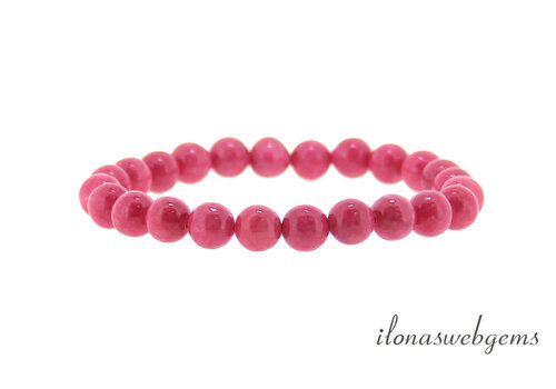 Rhodonite bead bracelet around 8mm