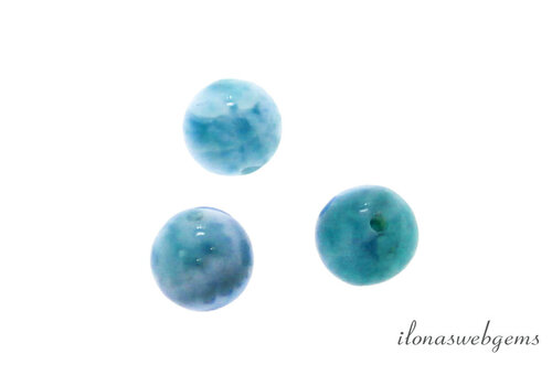 1x Larimar-Perle rund ca. 8mm