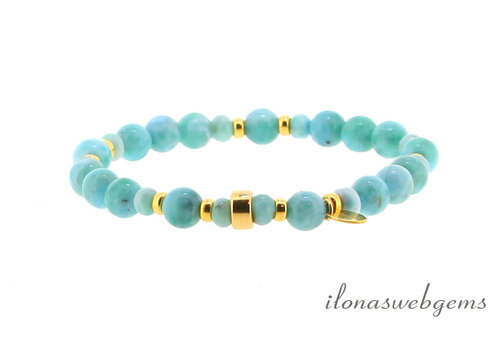 Inspiration: Larimar bracelet with Goldfilled rondel