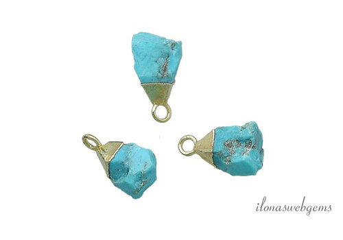 Minimalist vermeil pendant Turquoise approx.12x6mm