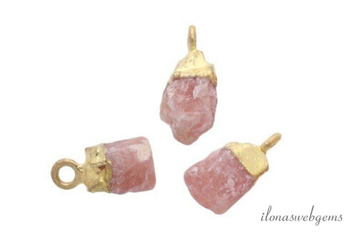 Minimalist vermeil pendant with Rhodochrosite approx. 11x6mm