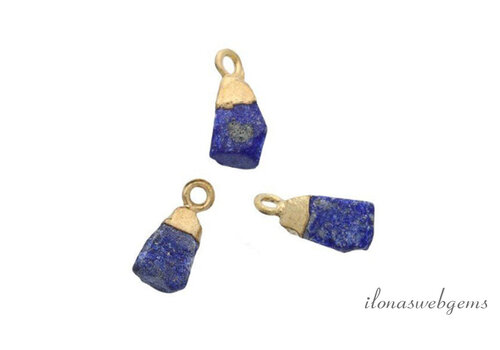 Minimalistisch vermeil hangertje met Lapis Lazuli ca. 11x7mm