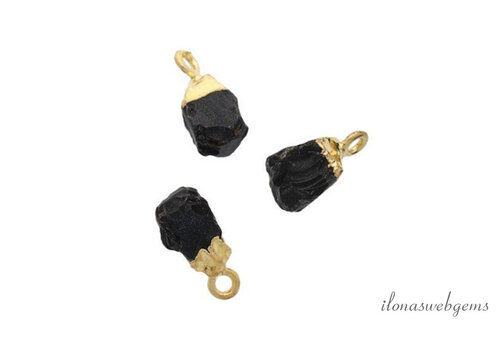 Minimalistisch vermeil hangertje met Onyx ca. 11x7mm