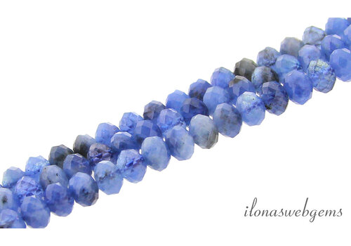 Sapphire beads faceted roundel approx. 6x4mm