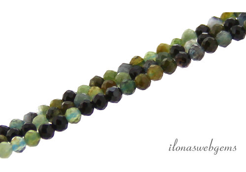 Aquamarijn mix kralen facet rond ca. 2mm