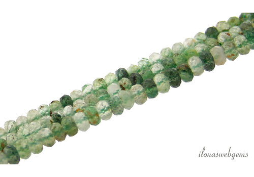 Green Strawberry Quartz beads faceted roundel approx. 4x2mm