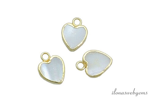 18ct Vermeil Mother of Pearl pendant heart approx. 8x8mm
