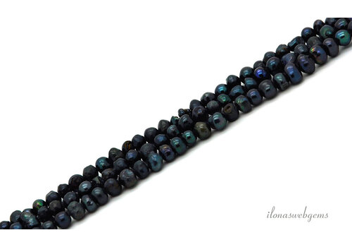 Mini Freshwater pearls peacock blue approx. 3-4mm