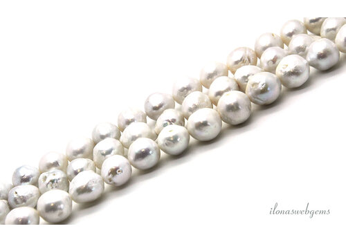 Freshwater pearls white large size approx. 11mm