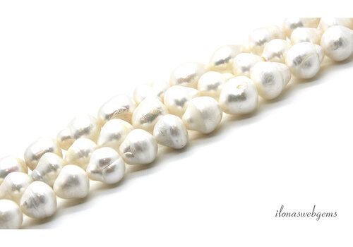 Freshwater pearls white approx. 14x12mm Nice B quality