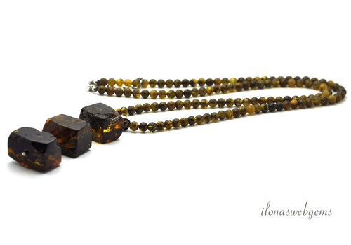 Amber necklace with pendant approx. 6x21x17mm
