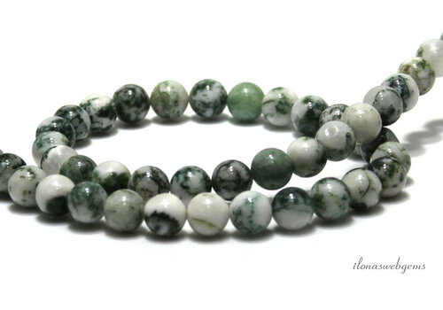 Tree Agate beads round approx. 6mm