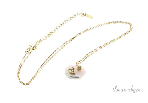 Vermeil collier met coin parel