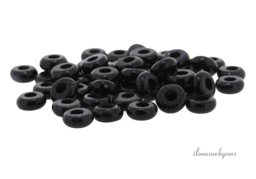 Blue Goldstone donut approx. 10x5mm