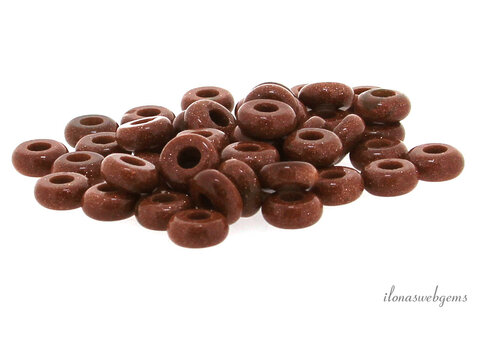 Goldstone gold donut approx. 10x5mm