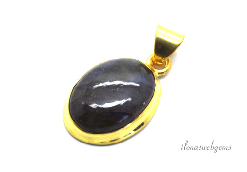 Vermeil (3 micron) hanger Labradoriet ca. 20x15mm